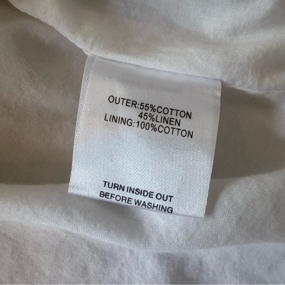 SABO SKIRT White Cotton Linen Contrast Stitch Tie Waist Romper Playsuit … - Picture 9 of 10